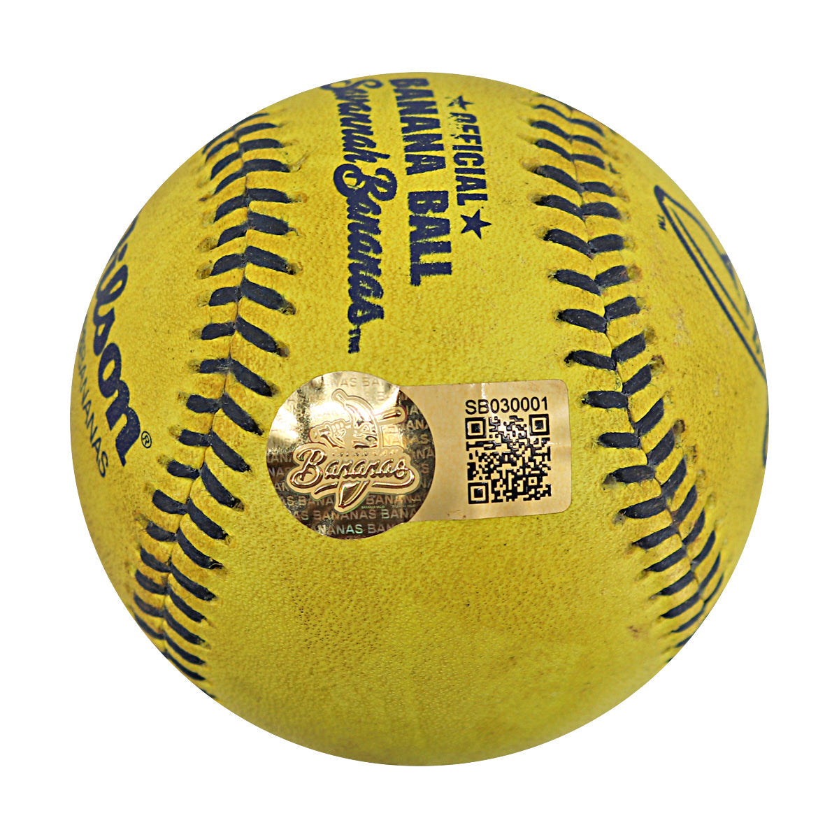 Jared Donalson Savannah Bananas Autographed and Inscribed Game Used Banana Ball from 3/29/25 at Atlanta - First Pitch of Game