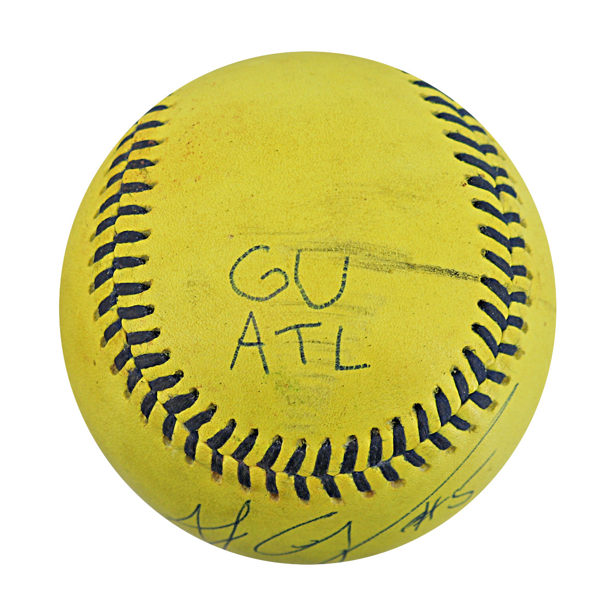 Andy Cosgrove Party Animals Autographed and Inscribed Game Used Banana Ball from 3/29/25 at Atlanta - Top 1st Foul Ball