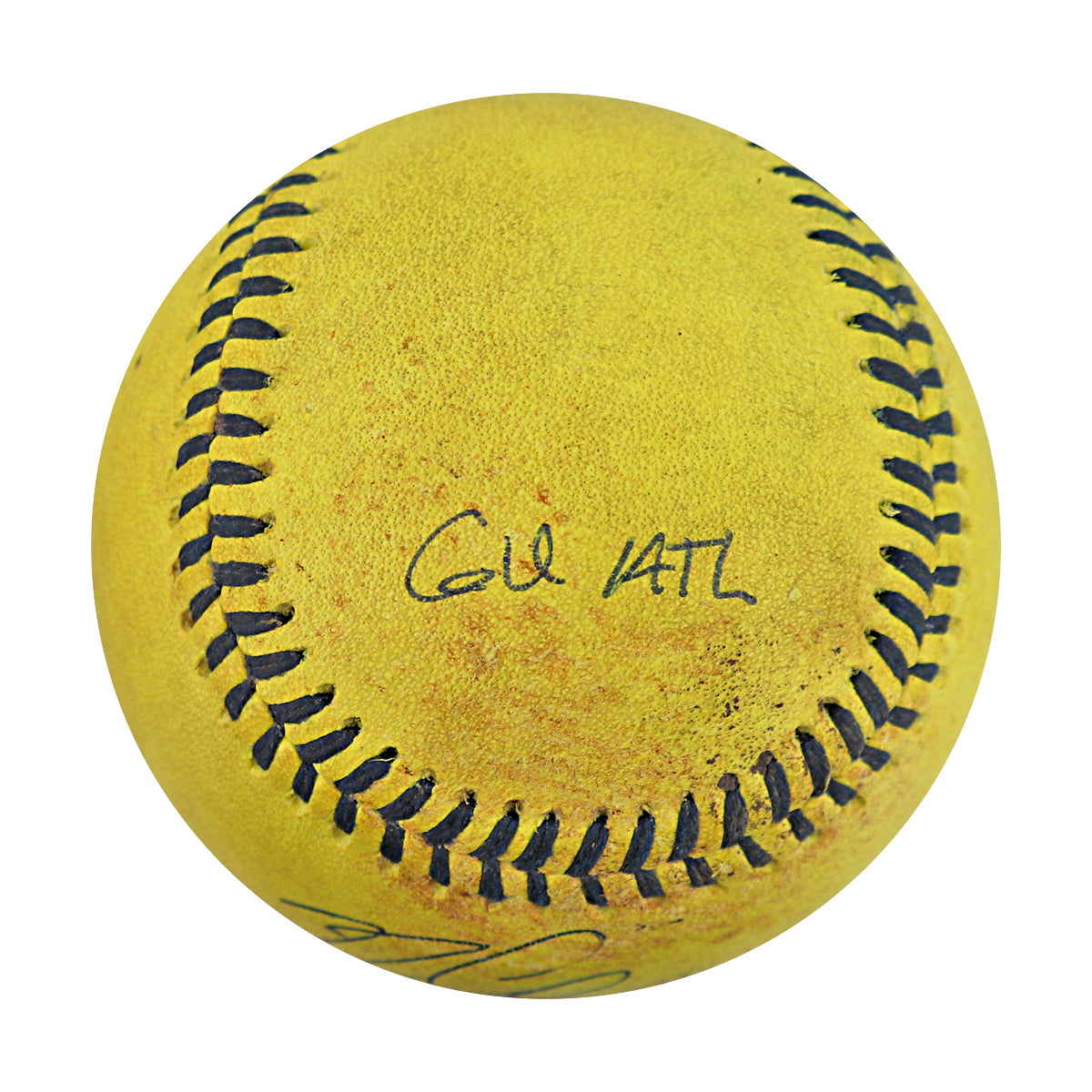 Ryan Cox Savannah Bananas Autographed and Inscribed Game Used Banana Ball from 3/29/25 at Atlanta - Top 2 Trick Play