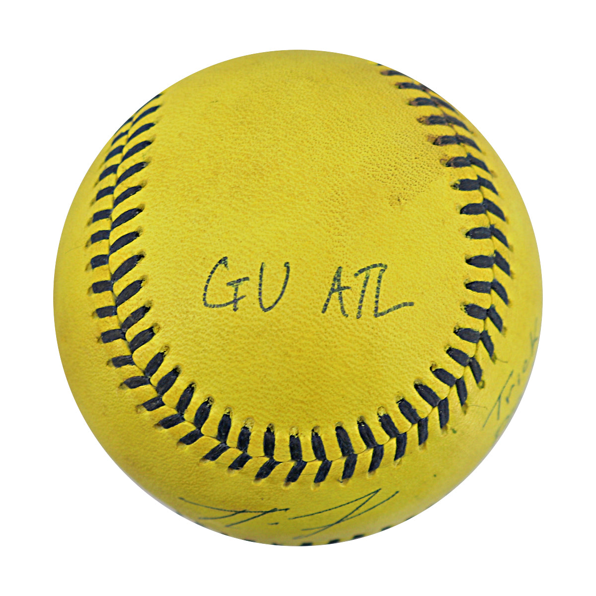 Ty Jackson Savannah Bananas Autographed and Inscribed Game Used Banana Ball from 3/29/25 at Atlanta - Top 2 Trick Play