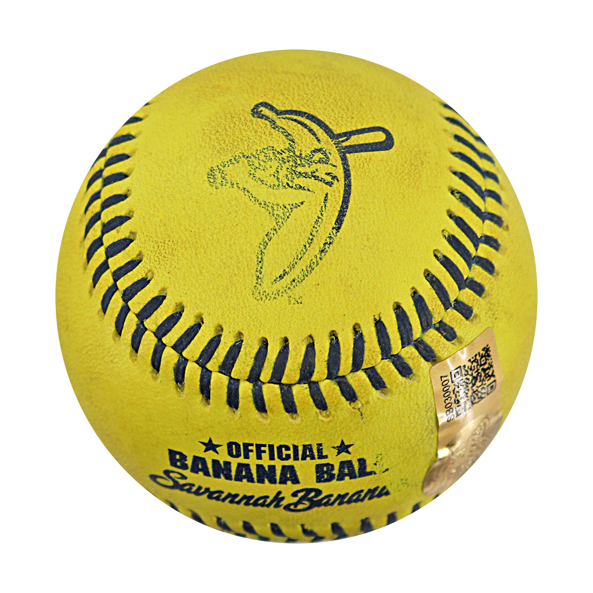 Ty Jackson Savannah Bananas Autographed and Inscribed Game Used Banana Ball from 3/29/25 at Atlanta - Top 2 Trick Play