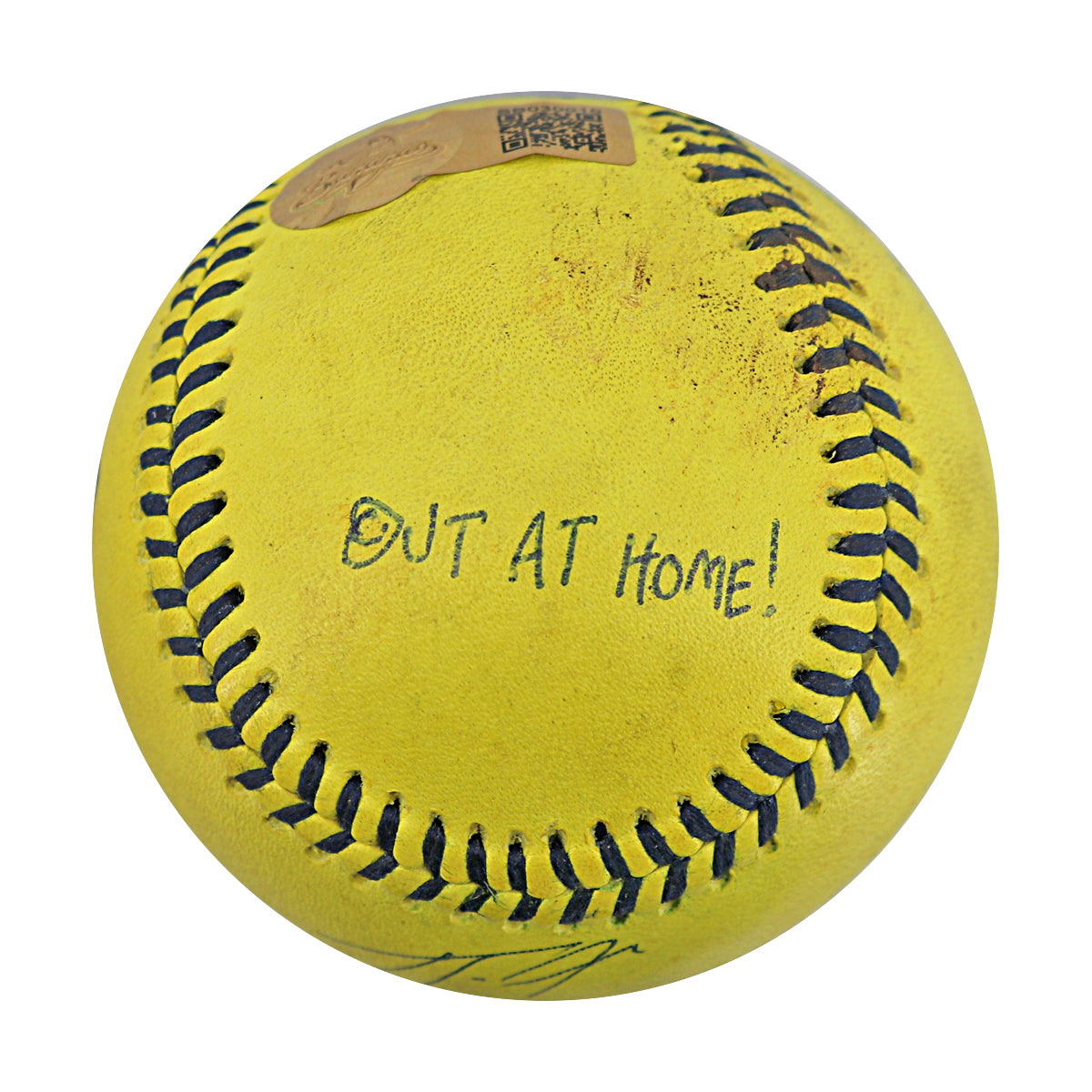 Ty Jackson Savannah Bananas Autographed and Inscribed Game Used Banana Ball from 3/29/25 at Atlanta - Top 4 Double Play