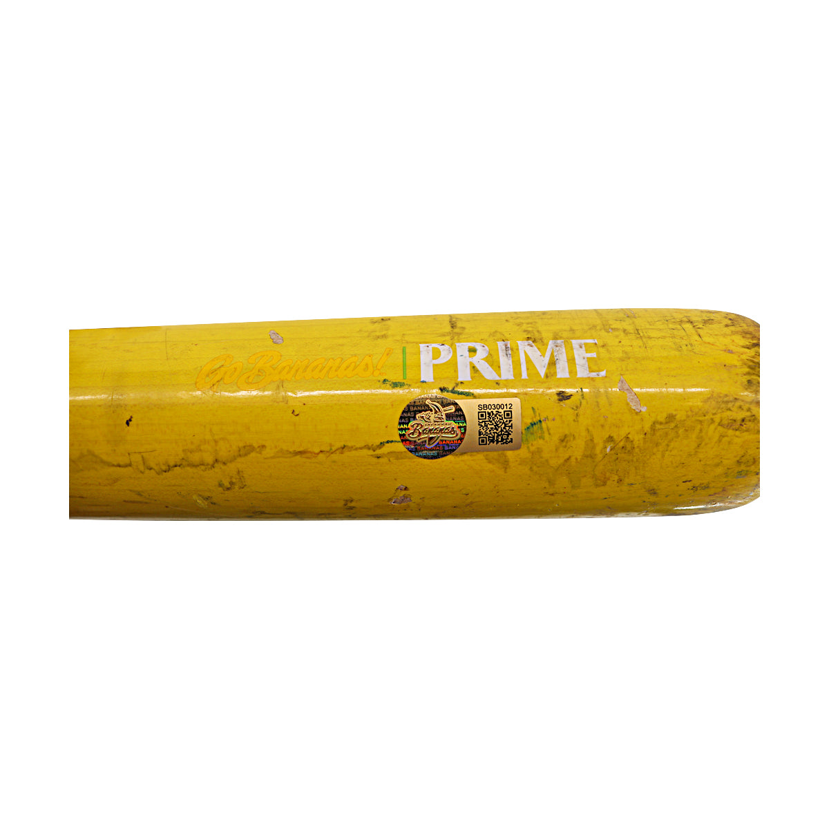 Ty Jackson Savannah Bananas Autographed and Inscribed Game Used Vincent Derubeis Model Cracked Bat from 3/29/25 at Atlanta - Bottom of 5th