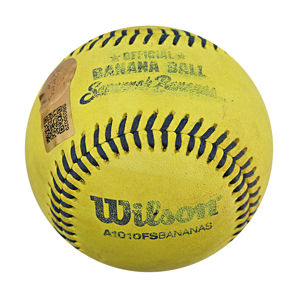 Ryan Cox Savannah Bananas Autographed Game Used Banana Ball from 3/30/25 at Atlanta - Top 1 Trick Play Ball