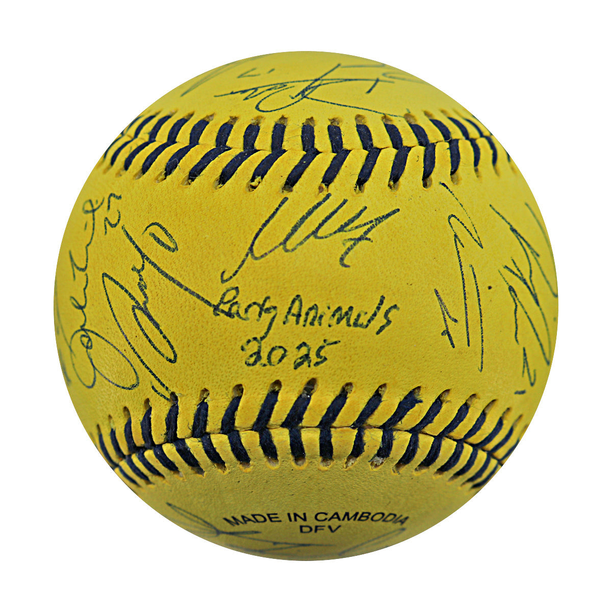 Party Animals 2025 Team Autographed Wilson Banana Ball