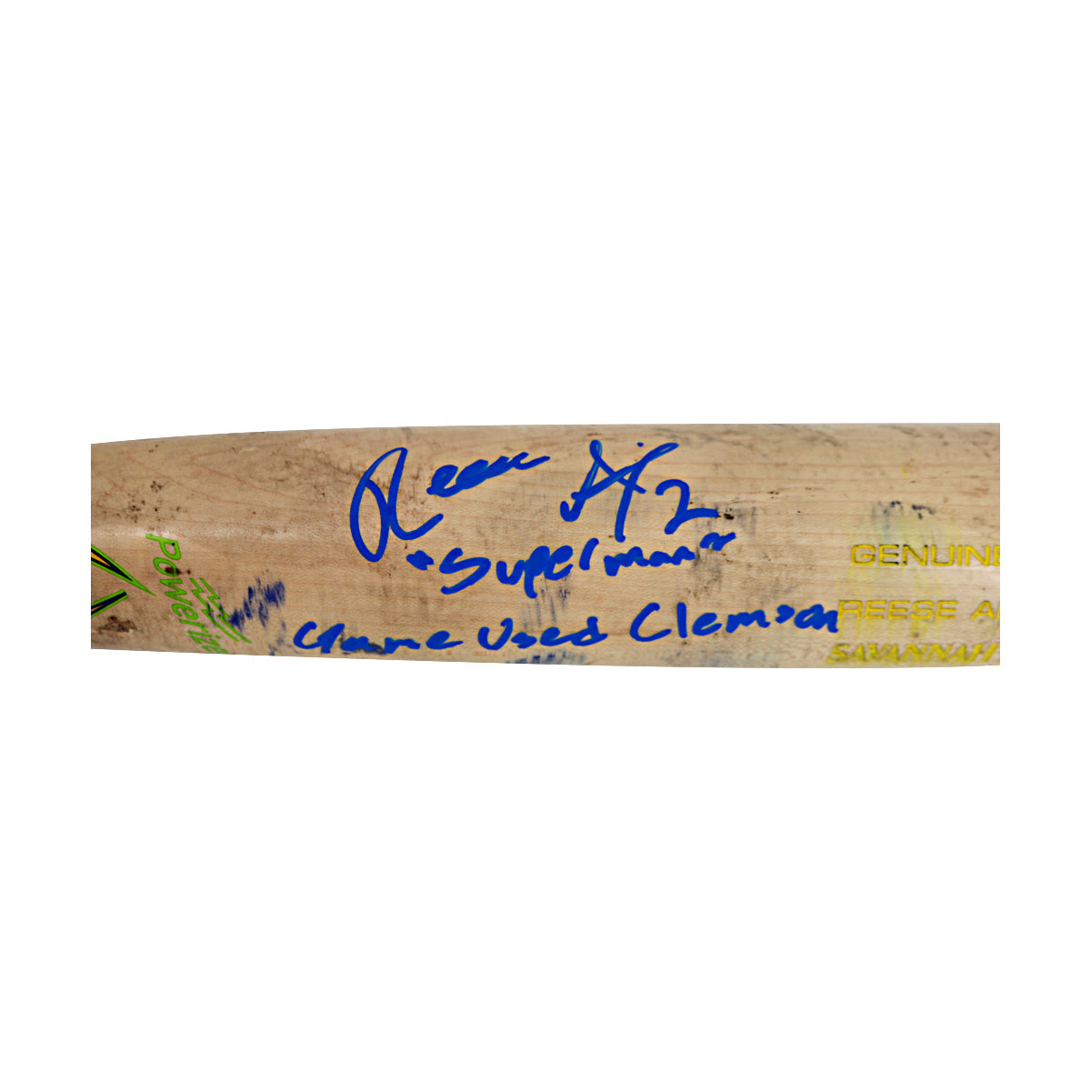 Reese Alexiades Savannah Bananas Autographed Inscribed LS I13M 3rd Inning Home Run Bat from Clemson 4/26/25