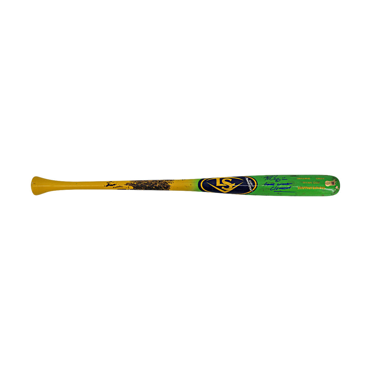 Ryan Cox Savannah Bananas Autographed Inscribed LS CB24 8th Inning Walk-Off Home Run Bat from Clemson 4/26/25