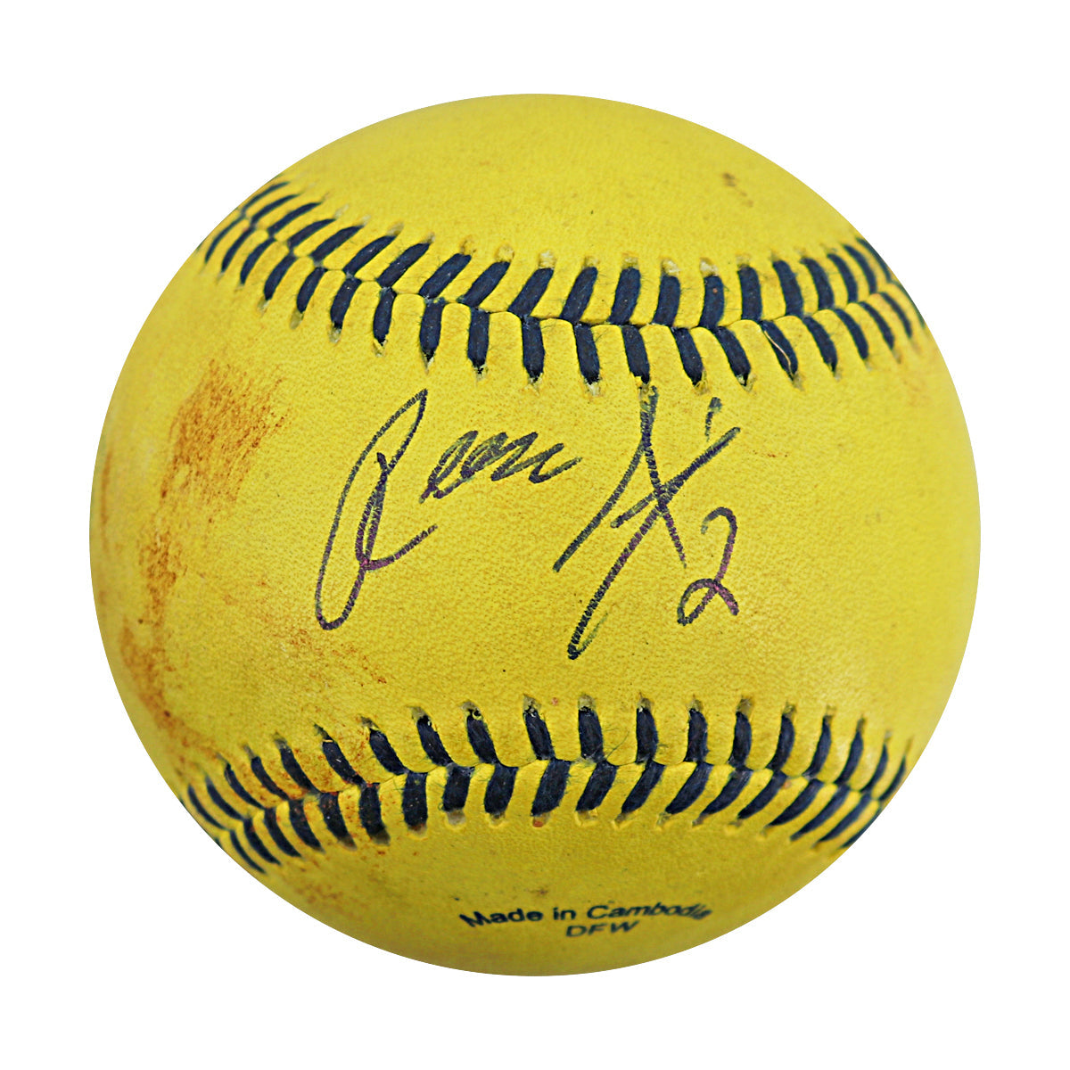 Reese Alexiades Savannah Bananas Autographed Game Used Banana Ball from 4/26/25 at Clemson - Trick Play Top 2nd Inning