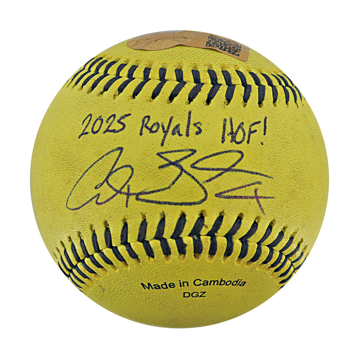 Alex Gordon Signed Inscribed Game Used Banana Ball 5.23.25 Kauffman Stadium