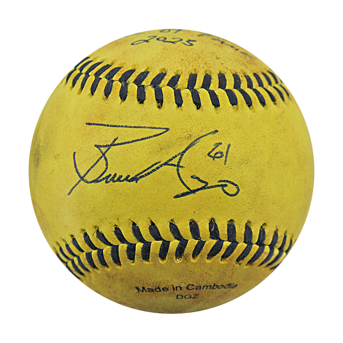 Bronson Arroyo Signed Inscribed GU Banana Ball 6.13.25 Great American Ball Park