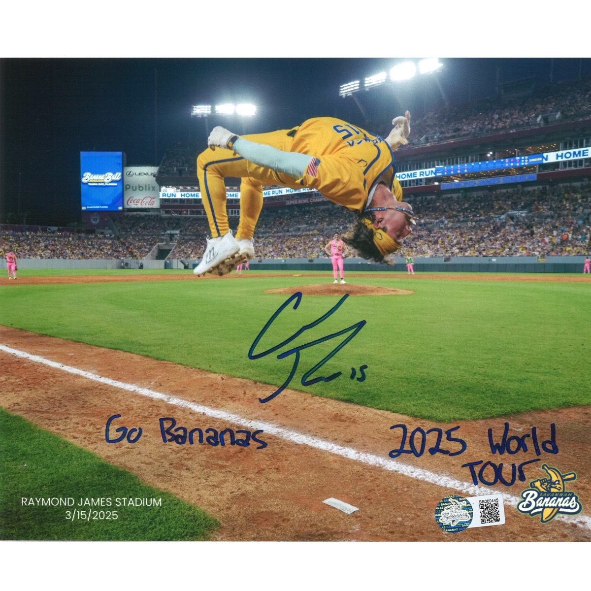 Robert Anthony Cruz Savannah Bananas Autographed Inscribed 8x10 Photo-3