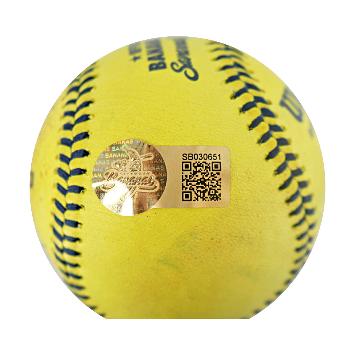 Ubaldo Jiminez Bananas Autographed Official Banana Ball w/Case 8.9.25 Coors Field