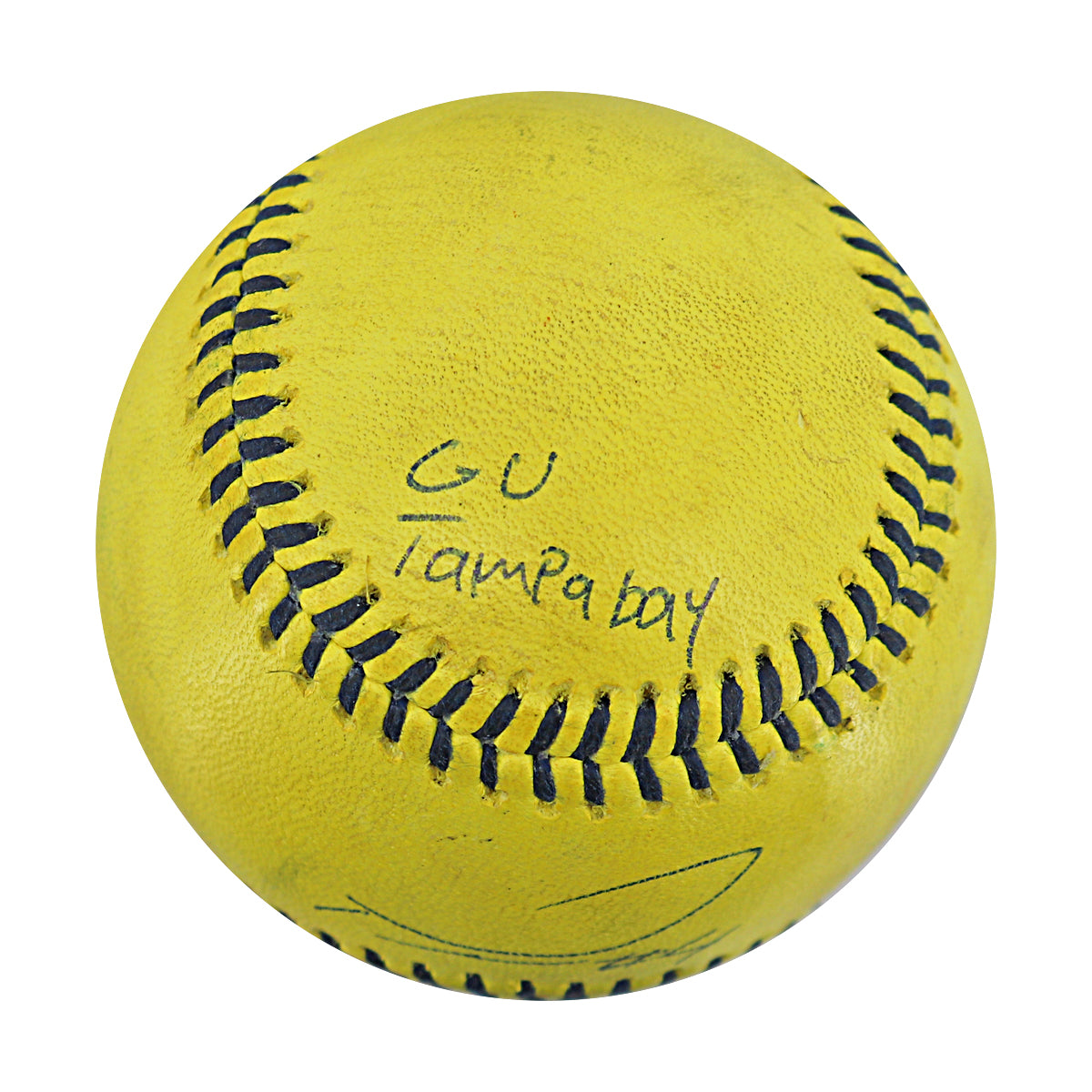 Tanner Thomas Party Animals Autographed and Inscribed Game Used Banana Ball from 3/15/25 at Tampa - Top 9 Foul Ball
