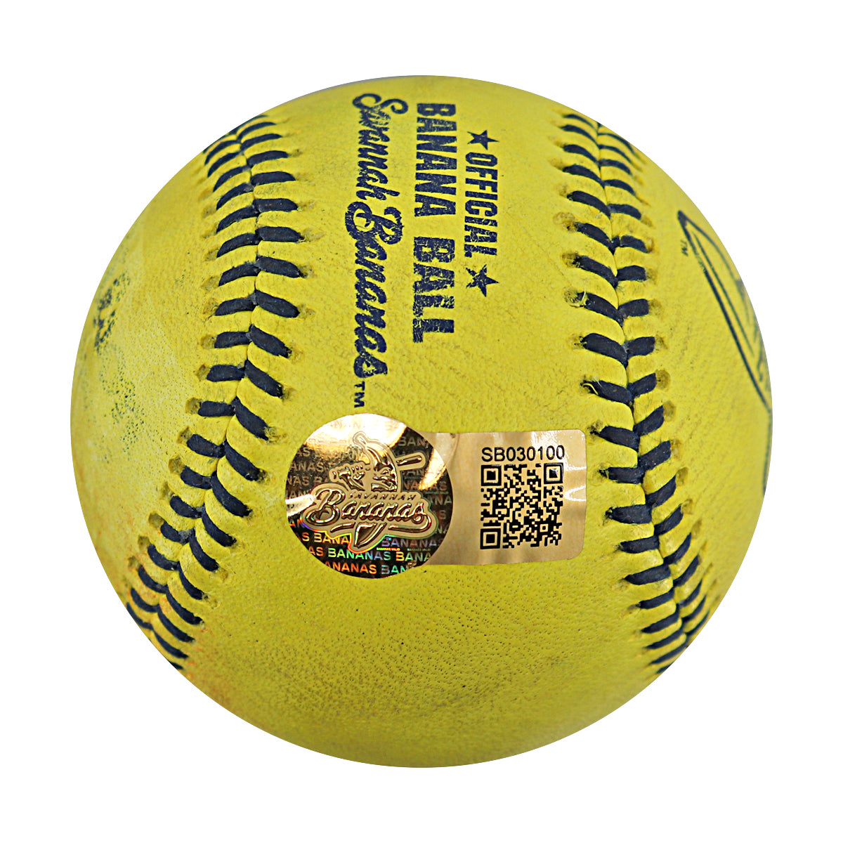 Tanner Thomas Party Animals Autographed and Inscribed Game Used Banana Ball from 3/15/25 at Tampa - Top 9 Foul Ball