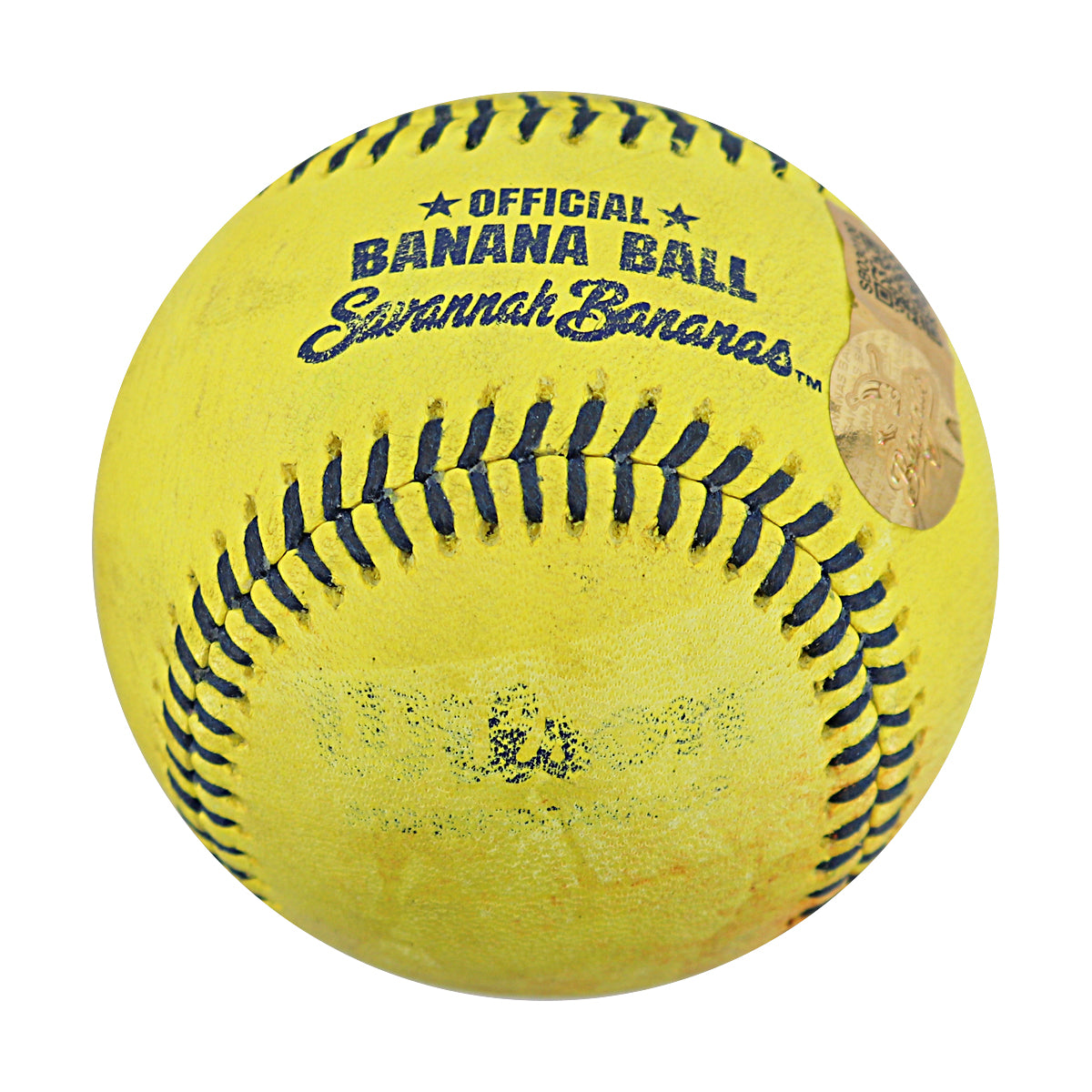 Tanner Thomas Party Animals Autographed and Inscribed Game Used Banana Ball from 3/15/25 at Tampa - Top 9 Foul Ball