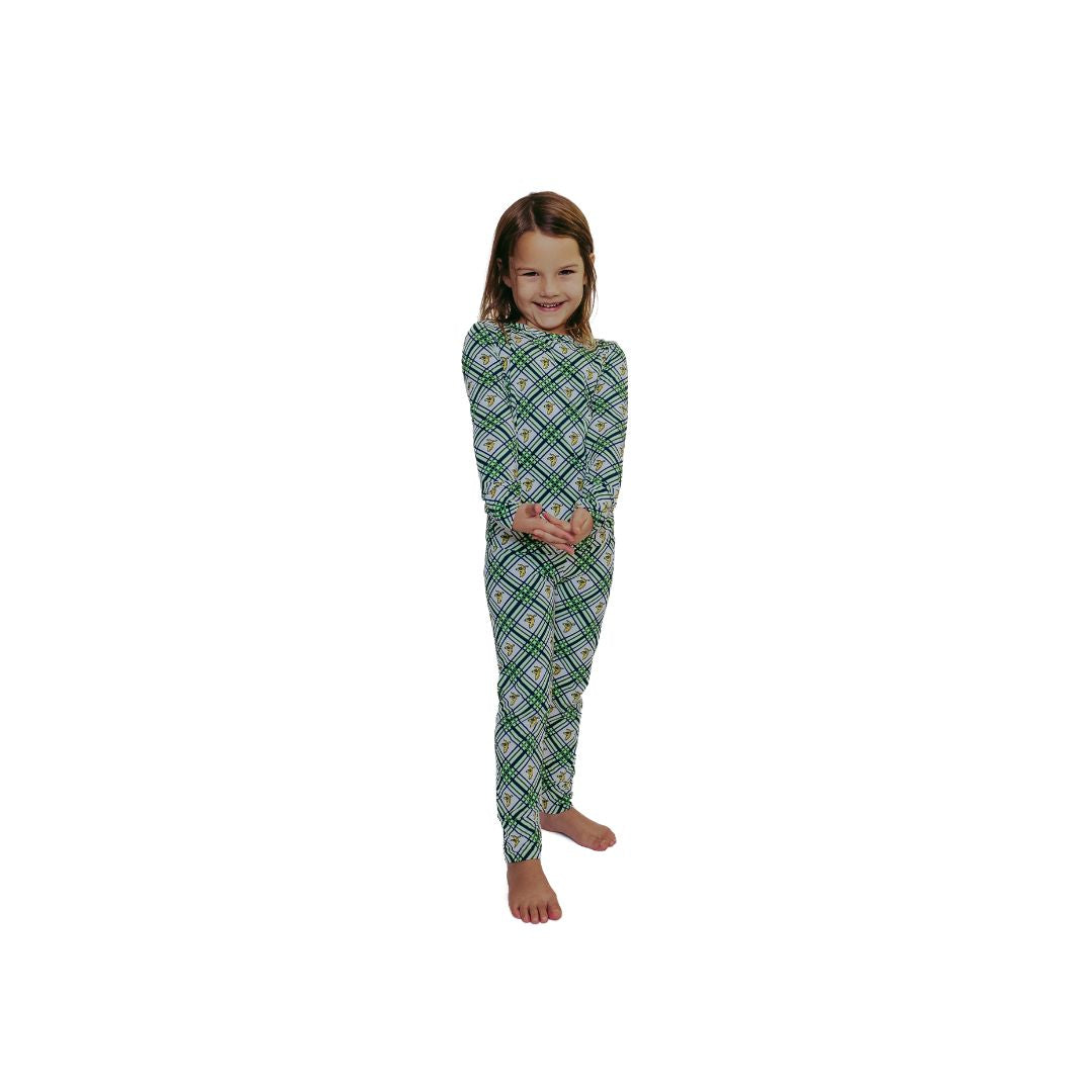 YOUTH Bananas Pajama Set - Plaid