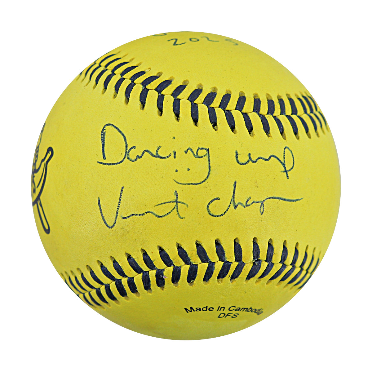 Vincent "The Dancing Umpire" Chapman Autographed and Inscribed Game Used Banana Ball from 3/15/25 at Tampa (2 of 2)