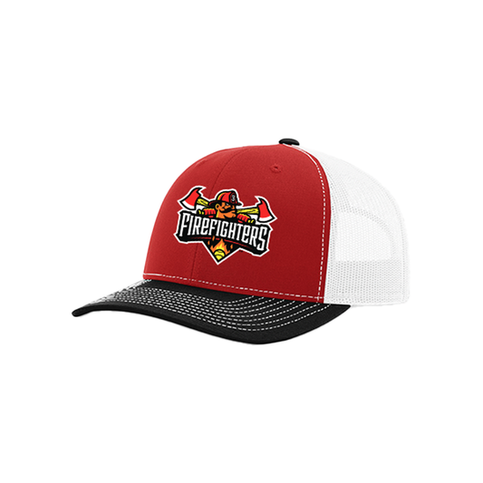 Firefighters Richardson 112 Adjustable Trucker Hat - White/Black/Red