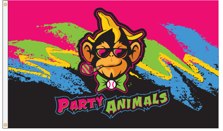 Party Animals Retro 3'X5' Flag