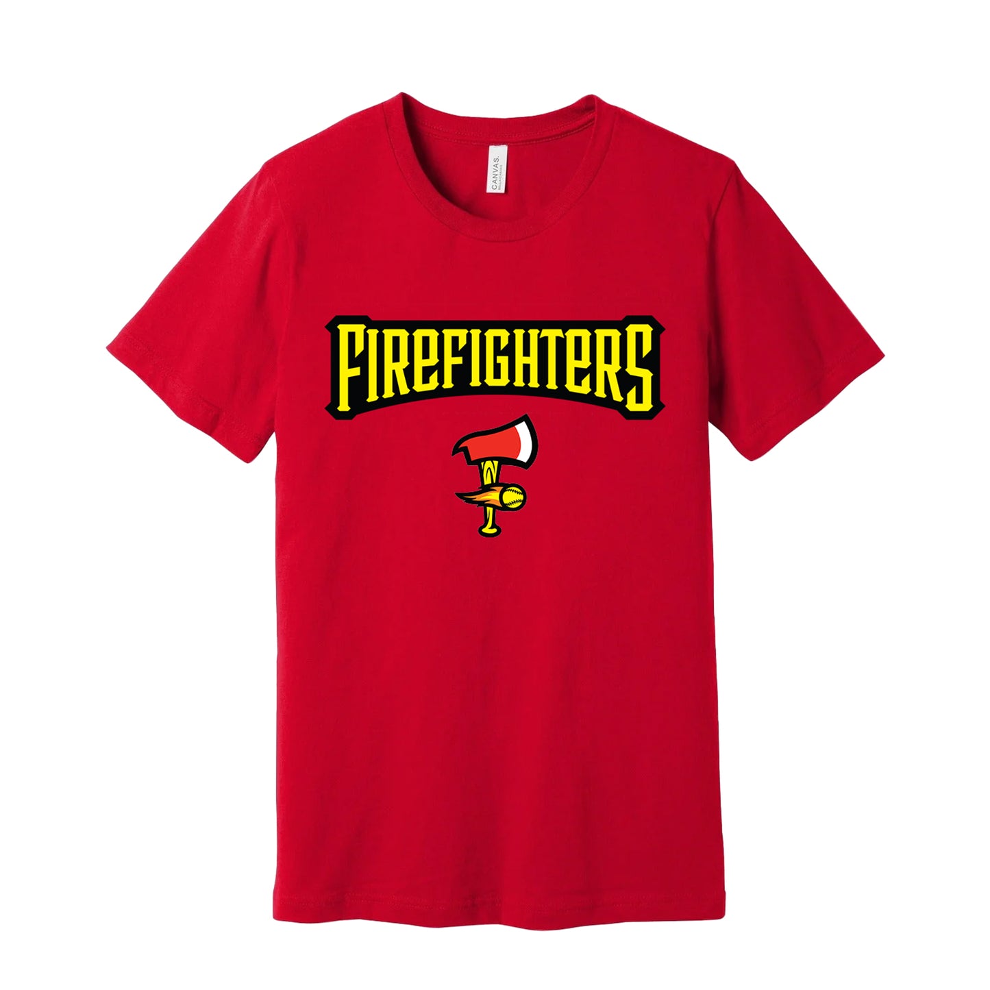 Firefighters Short Sleeve Wordmark Tee - Red