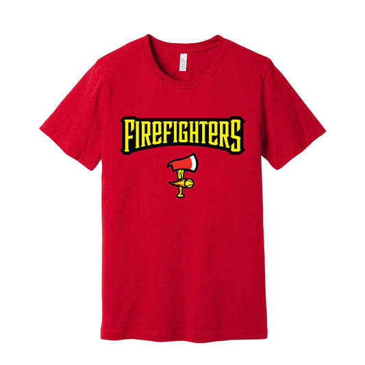 Firefighters Short Sleeve Wordmark Tee - Red