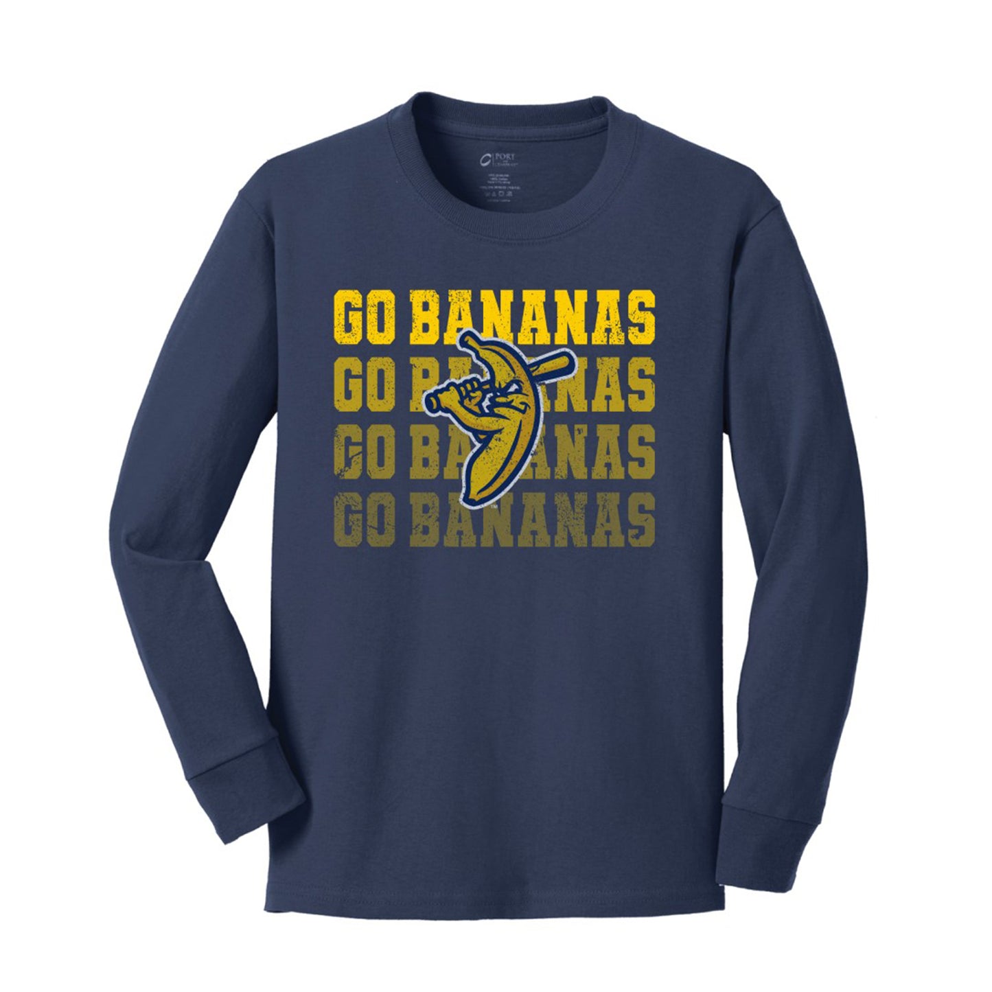 YOUTH Bananas Long Sleeve Go Bananas Tee - Navy