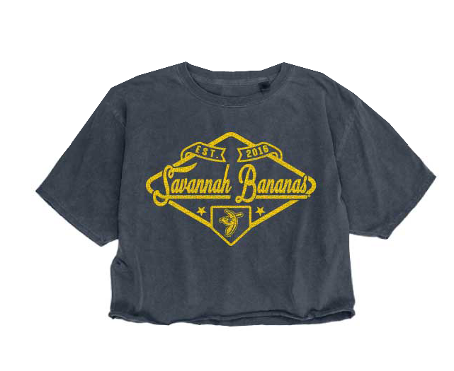 WOMENS Bananas Blue 84 Diamond Ringspun Crop - Navy