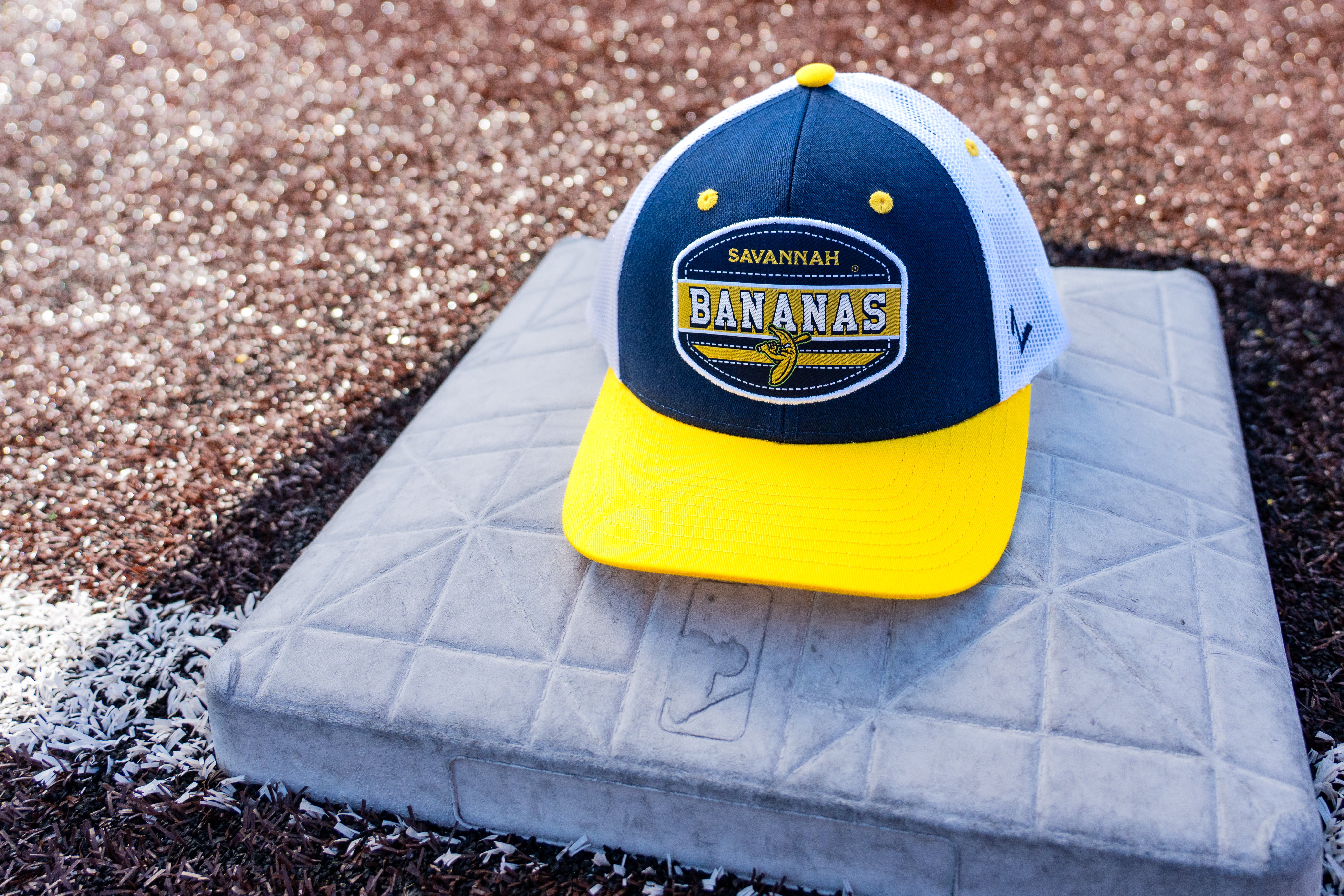 Bananas Zephyr Dakota Patch Adjustable Hat - Navy/Yellow – Banana Ball