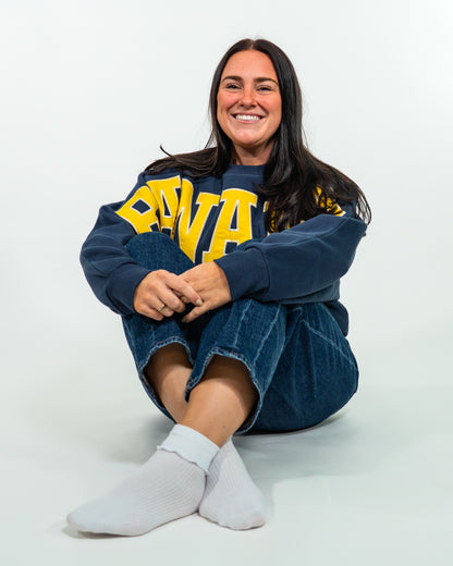 WOMEN's Bananas Flannigan Oversized Crew - Navy