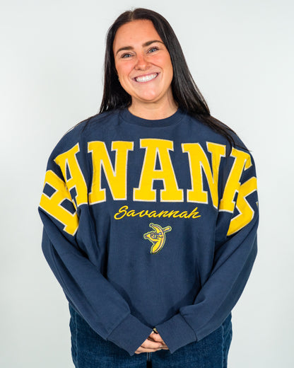 WOMEN's Bananas Flannigan Oversized Crew - Navy
