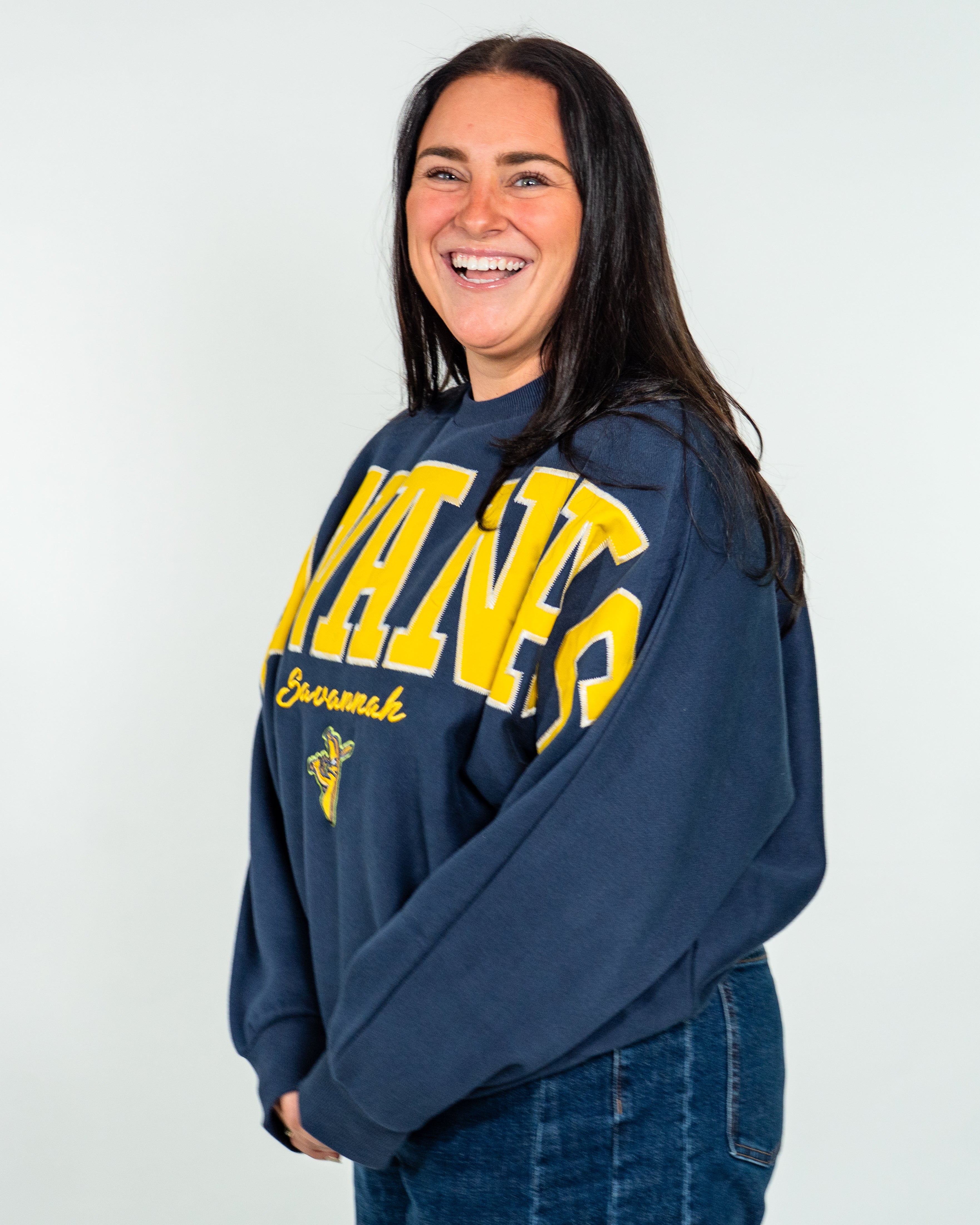 WOMEN's Bananas Flannigan Oversized Crew - Navy – Banana Ball