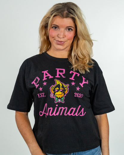 WOMEN'S Party Animals Jade Motley Mid Rise Tee
