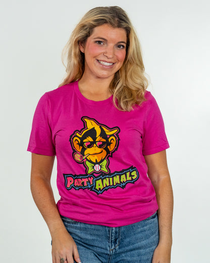 Party Animals Short Sleeve Primary Logo Tee - Pink