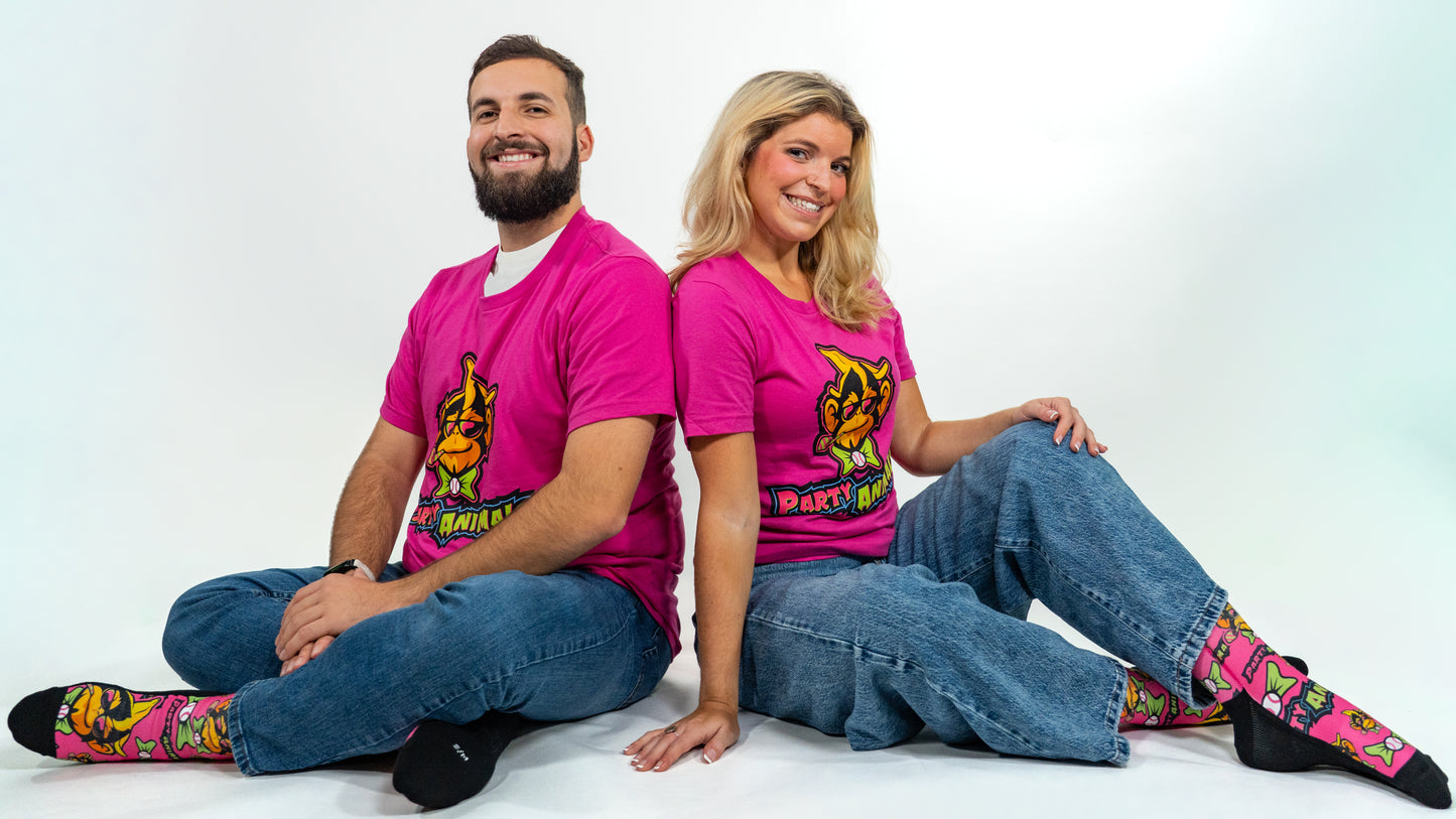 Party Animals Short Sleeve Primary Logo Tee - Pink