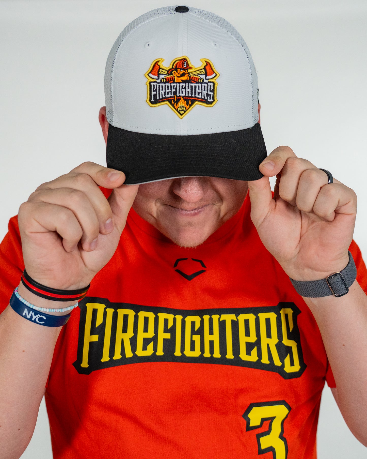 Firefighters New Era 9Seventy Adjustable Hat- White/Black