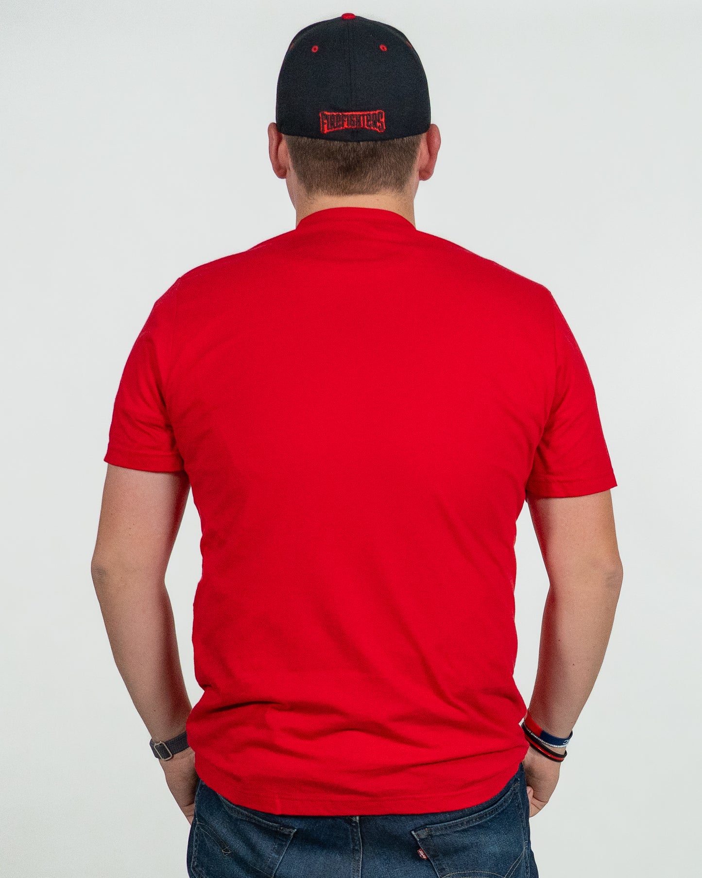 Firefighters Fighter Head Short Sleeve Tee - Red