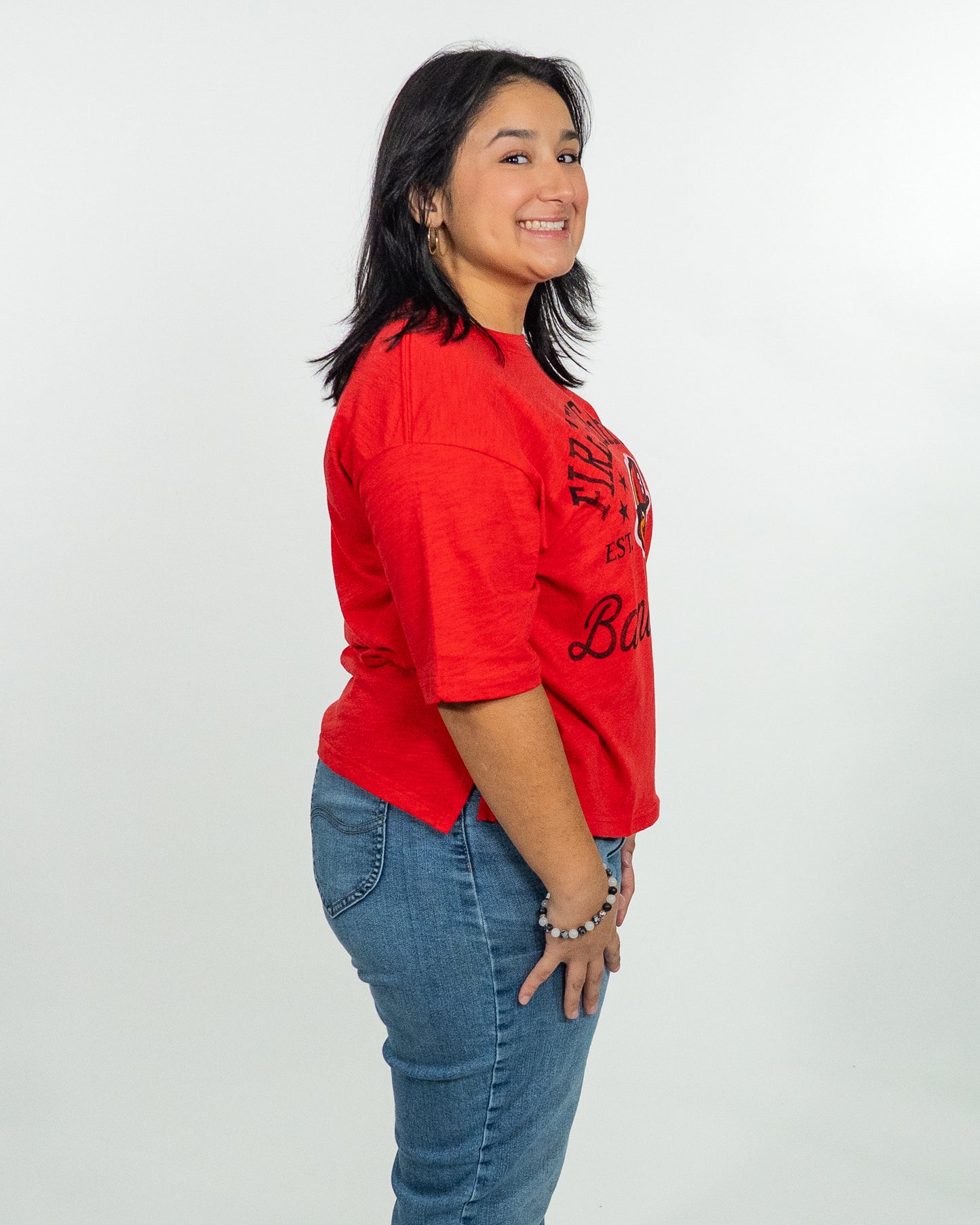 WOMEN'S Firefighters Jade Motley Mid Rise Tee