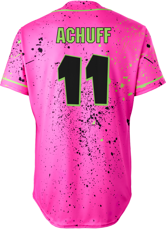 Party Animals Chase Achuff #11 Evoshield Jersey - Pink Splatter Paint