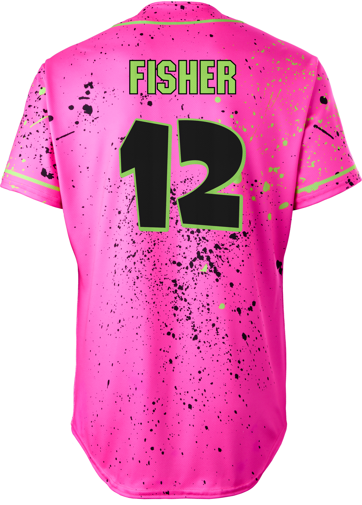 Party Animals Noah Fisher #12 Evoshield Jersey - Pink Splatter Paint