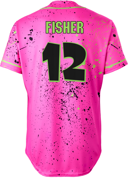 Party Animals Noah Fisher #12 Evoshield Jersey - Pink Splatter Paint