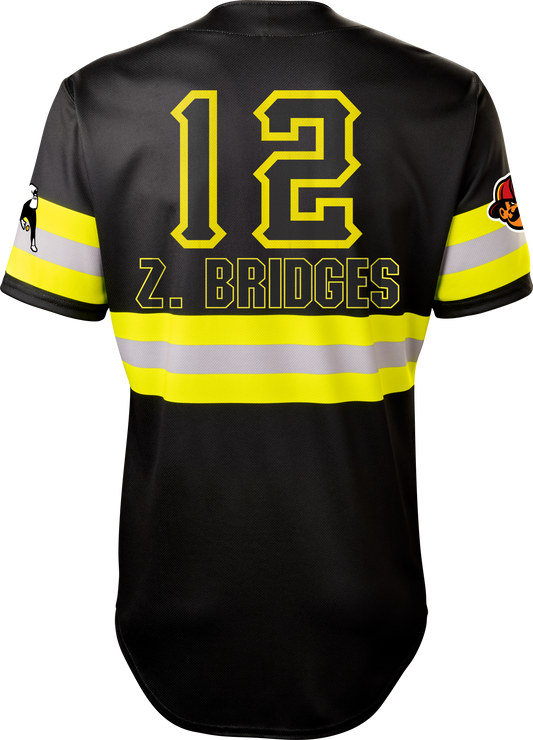 Firefighters Zachary Bridges #12 Evoshield Jersey - Black Reflective