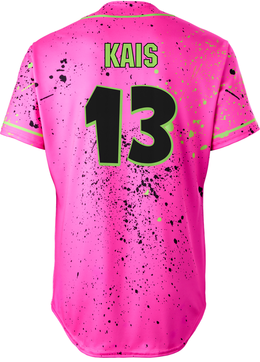 Party Animals Brady Kais #13 Evoshield Jersey - Pink Splatter Paint