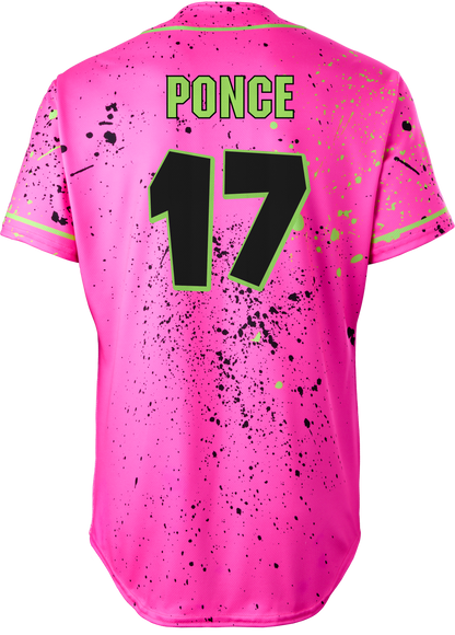 Party Animals Dalton Ponce #17 Evoshield Jersey - Pink Splatter Paint