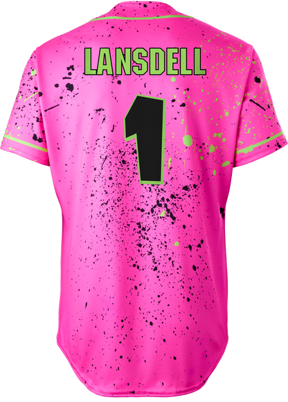 Party Animals Ashton Lansdell #1 Evoshield Jersey - Pink Splatter Paint