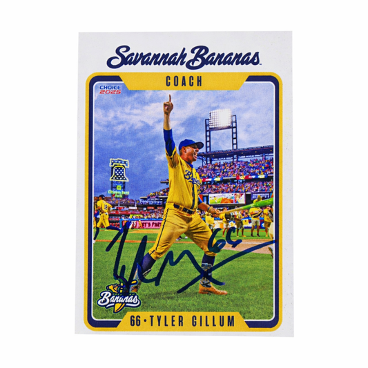 Tyler Gillum Savannah Bananas Autographed Oversized Trading Card