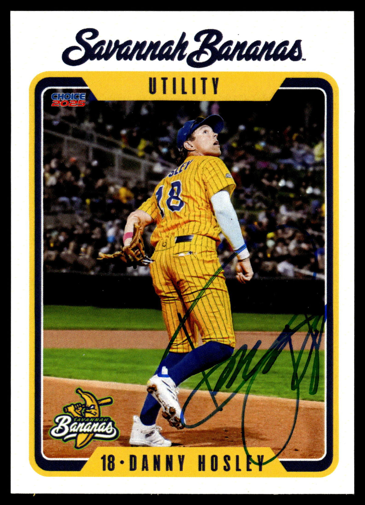 Danny Hosley Savannah Bananas Autographed Oversized Trading Card