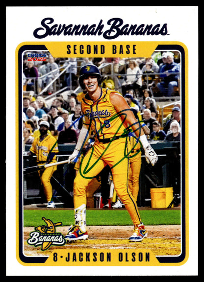 Jackson Olson Savannah Bananas Autographed Oversized Trading Card