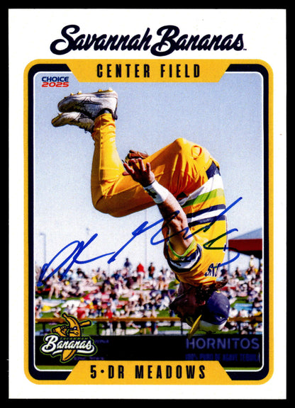 DR Meadows Savannah Bananas Autographed Oversized Trading Card