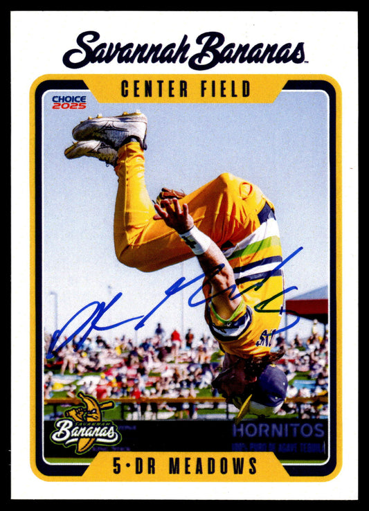 DR Meadows Savannah Bananas Autographed Oversized Trading Card