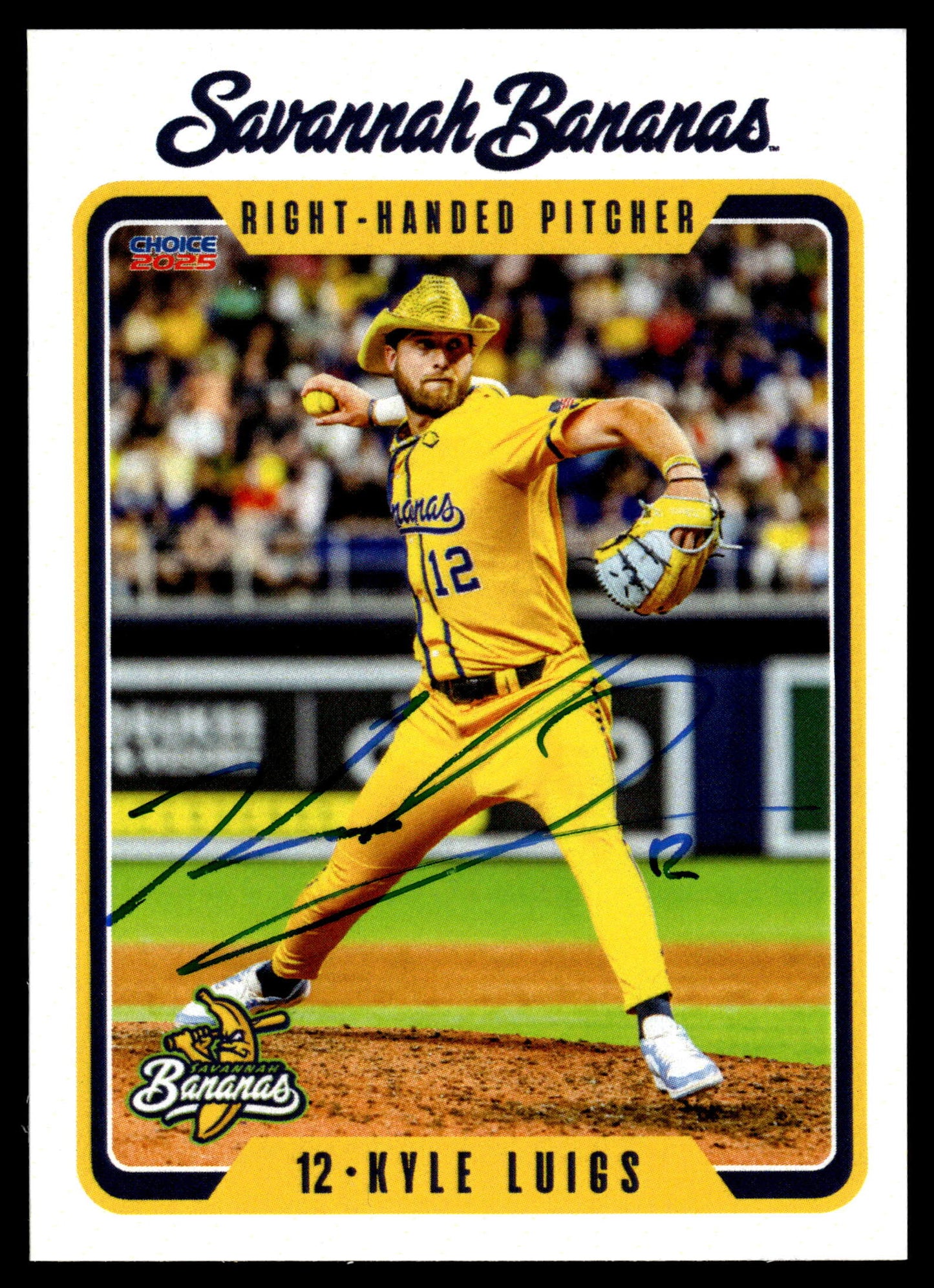 Kyle Luigs Savannah Bananas Autographed Oversized Trading Card